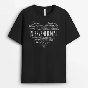 Interventionist Crew School Support Dyslexia Squad Reading T-Shirt - Black