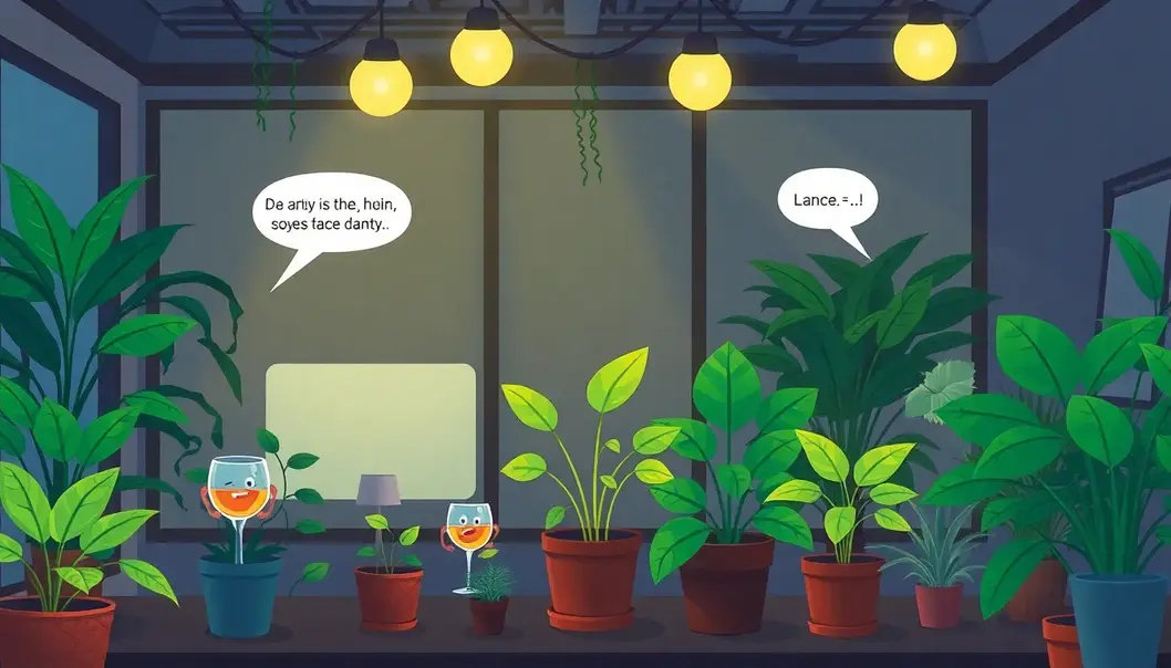 Office plants caught in their daily routine of silent judgment and photosynthesis.